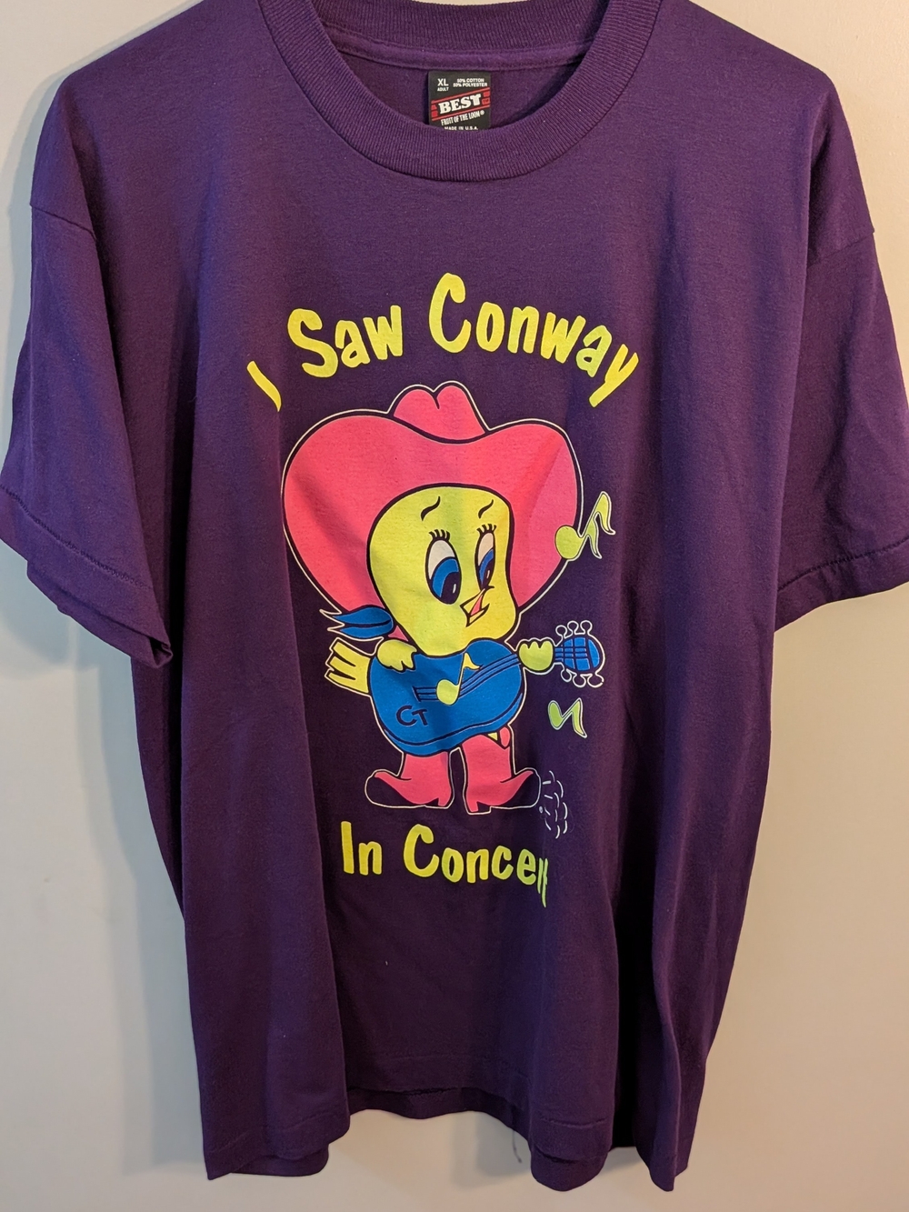 Vintage Conway Twitty 80's Concert Tee Size XL Made In U.S.A.
